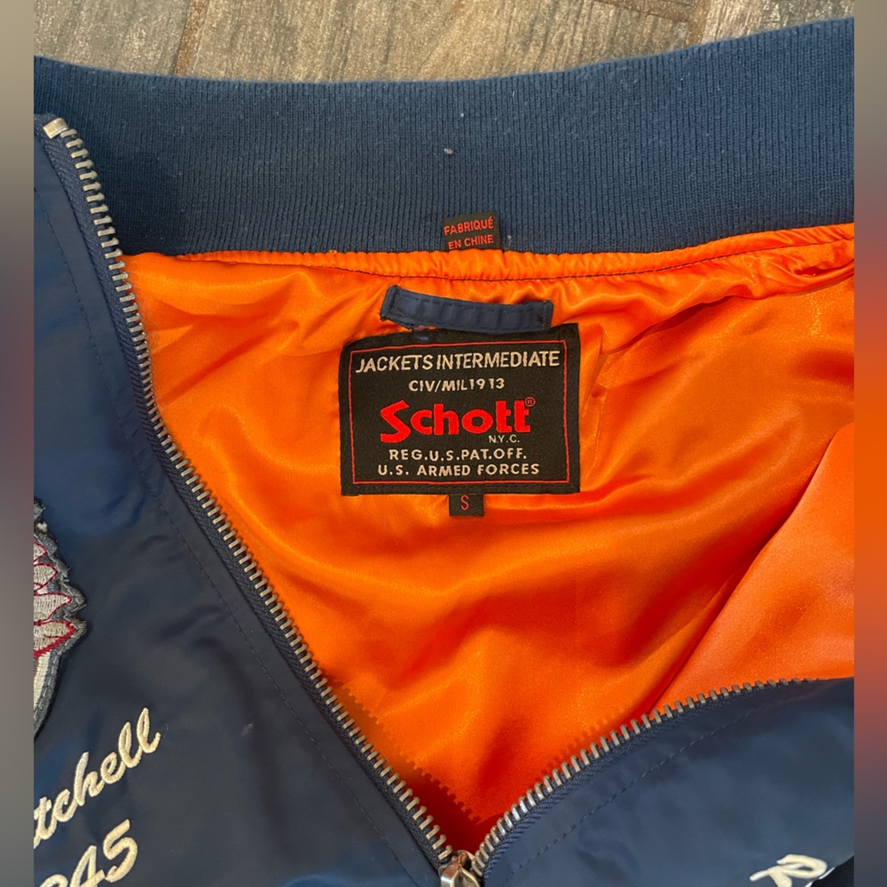 Schott Bomber Jacket w/ WW2 vintage replica patches. - Picture 2 of 3